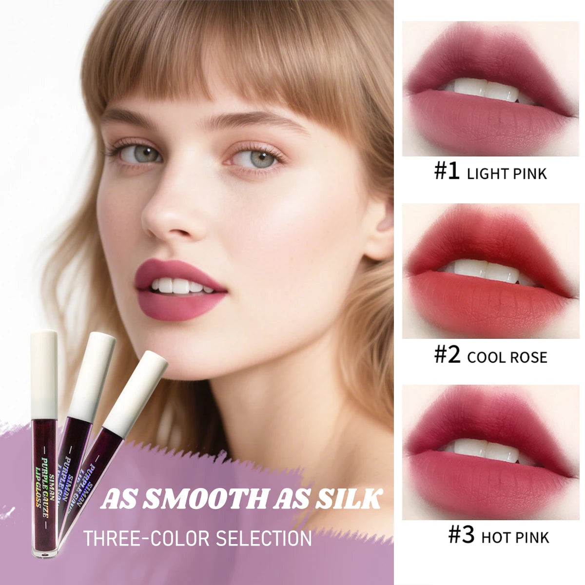 1/3 pcs peel off lip gloss, blue-purple, matte, long-lasting, waterproof, moisturizing - the Perfect gift,Halloween stage makeup