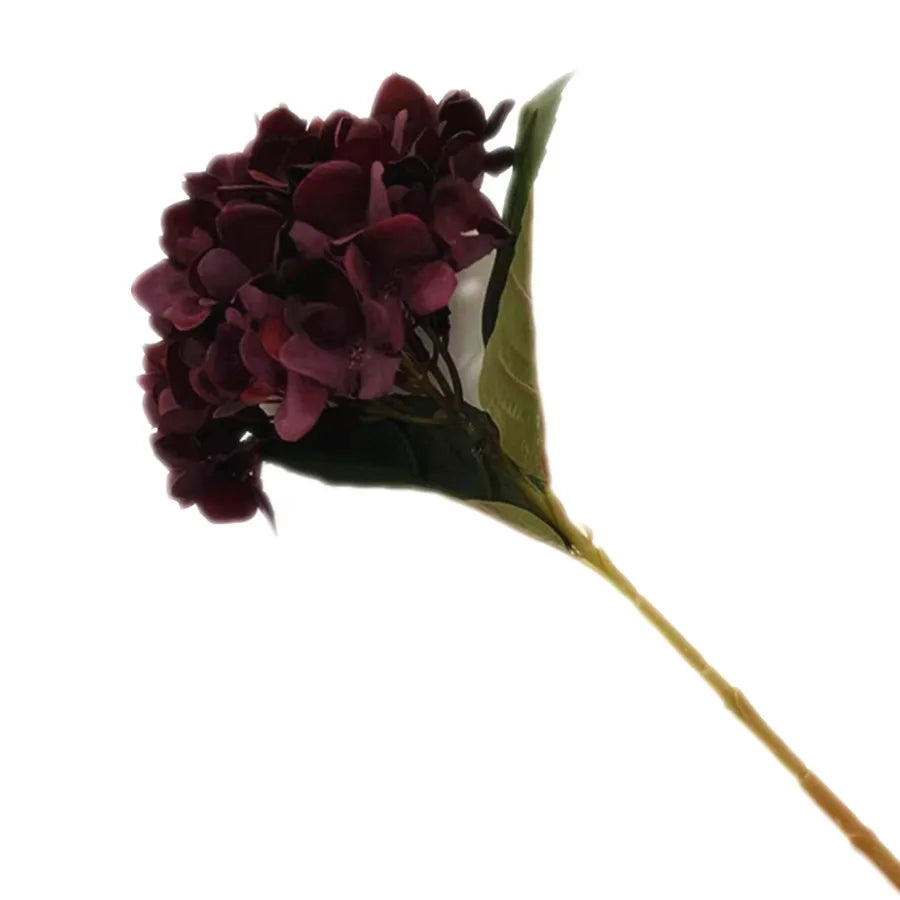 One Artificial Retro Color Hydragea flower Branch Silk Oil Paiting Hydrangea Plant