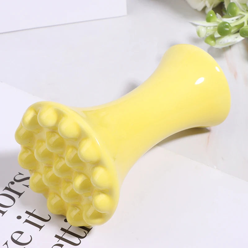 Yellow Ceramic Gua Sha For Face Body Massage Tool Body Guasha Board For Relief Massage Face Lift Gua Sha Massager.~