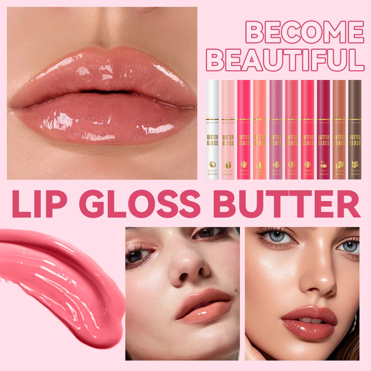 20PCS/Box 10 Flavors Colored Lip Oil - Durable, Moisturizing, Nourishing, Shining, Color Rendering, Crack Resistant