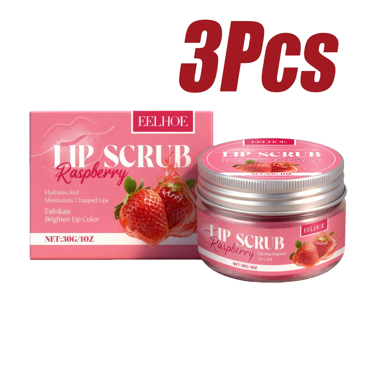 Strawberry Lip Scrub Exfoliating Preventing Drying Cracking Remove Dead Skin Improve Dullness Moisturizing Brightening Lip Care