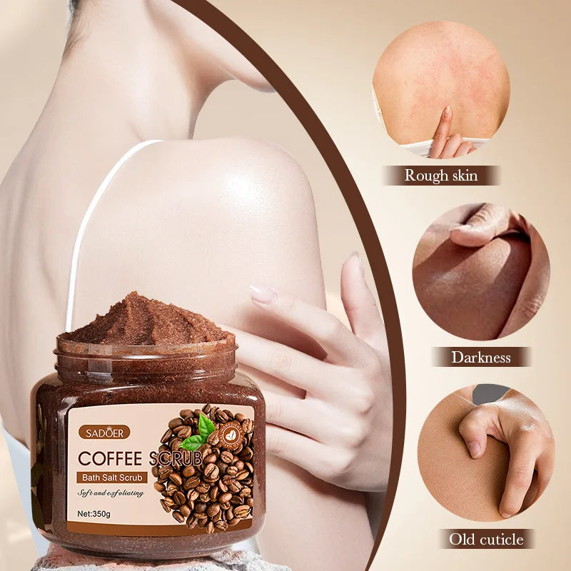 350g Body Scrub, Cleanses the Body, Exfoliates, Moisturizes, and Smoothes the Skin, Suitable for Facial and Body Care, Low Sensitivity, Physical Exfoliation, Can Be Used on Legs, Knees, Feet, Arms, Hands, and the Entire Body