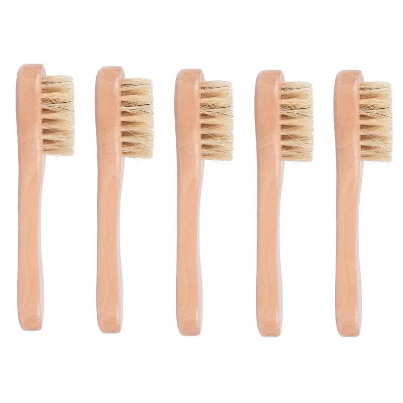 1/3/5Pcs Cleansing Face Brush Wooden Animal Hair Facial Deep Cleansing Massage Care Tool Face Washing Product Skin Care Brush