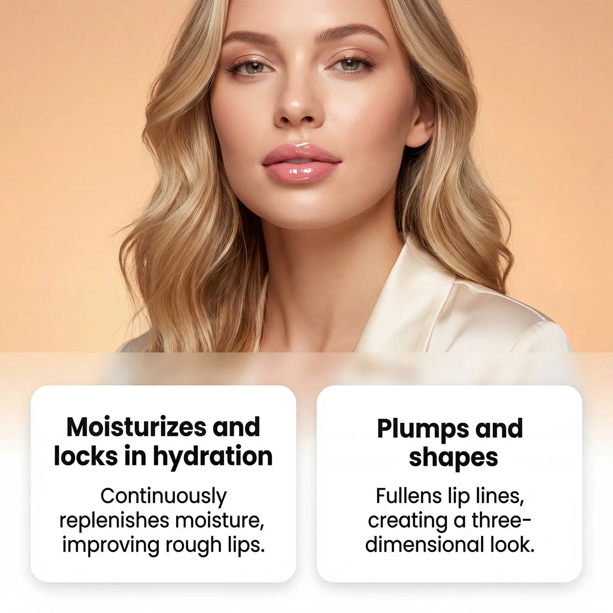 Moisturizing Plumping Lip Oil, handy portable daily use, nourishes delicate lips with silky smooth soothing lip care