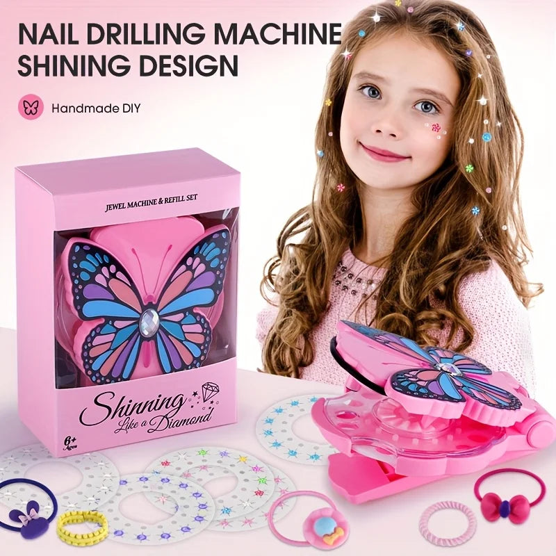 Perfect for music festival Butterfly Modeling Hair Jewels Stamper DIY Set, Radiance Collection With Glam Styling Tool, Artificia