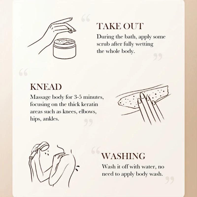 350g Body Scrub, Cleanses the Body, Exfoliates, Moisturizes, and Smoothes the Skin, Suitable for Facial and Body Care, Low Sensitivity, Physical Exfoliation, Can Be Used on Legs, Knees, Feet, Arms, Hands, and the Entire Body