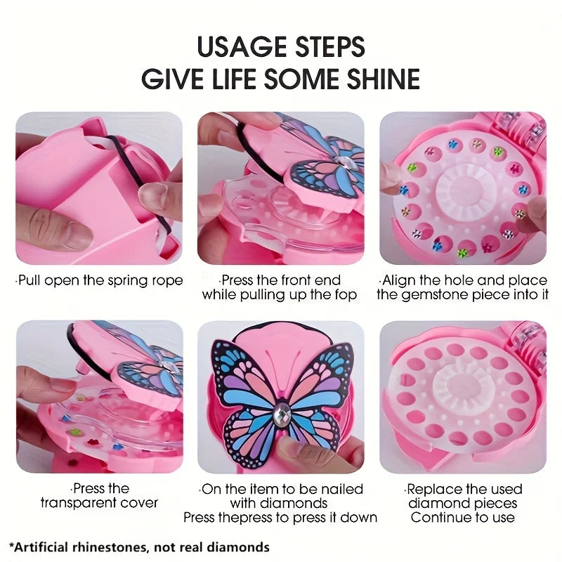Perfect for music festival Butterfly Modeling Hair Jewels Stamper DIY Set, Radiance Collection With Glam Styling Tool, Artificia