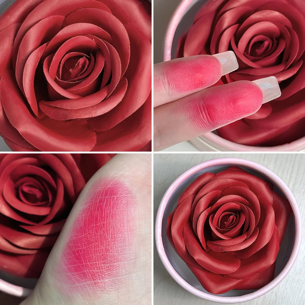 2pc Petal Blush Palette set with brush,Highgloss Contouring Cream Contour Makeup Rouge for Women Beauty Cosmetics Makeup Palette