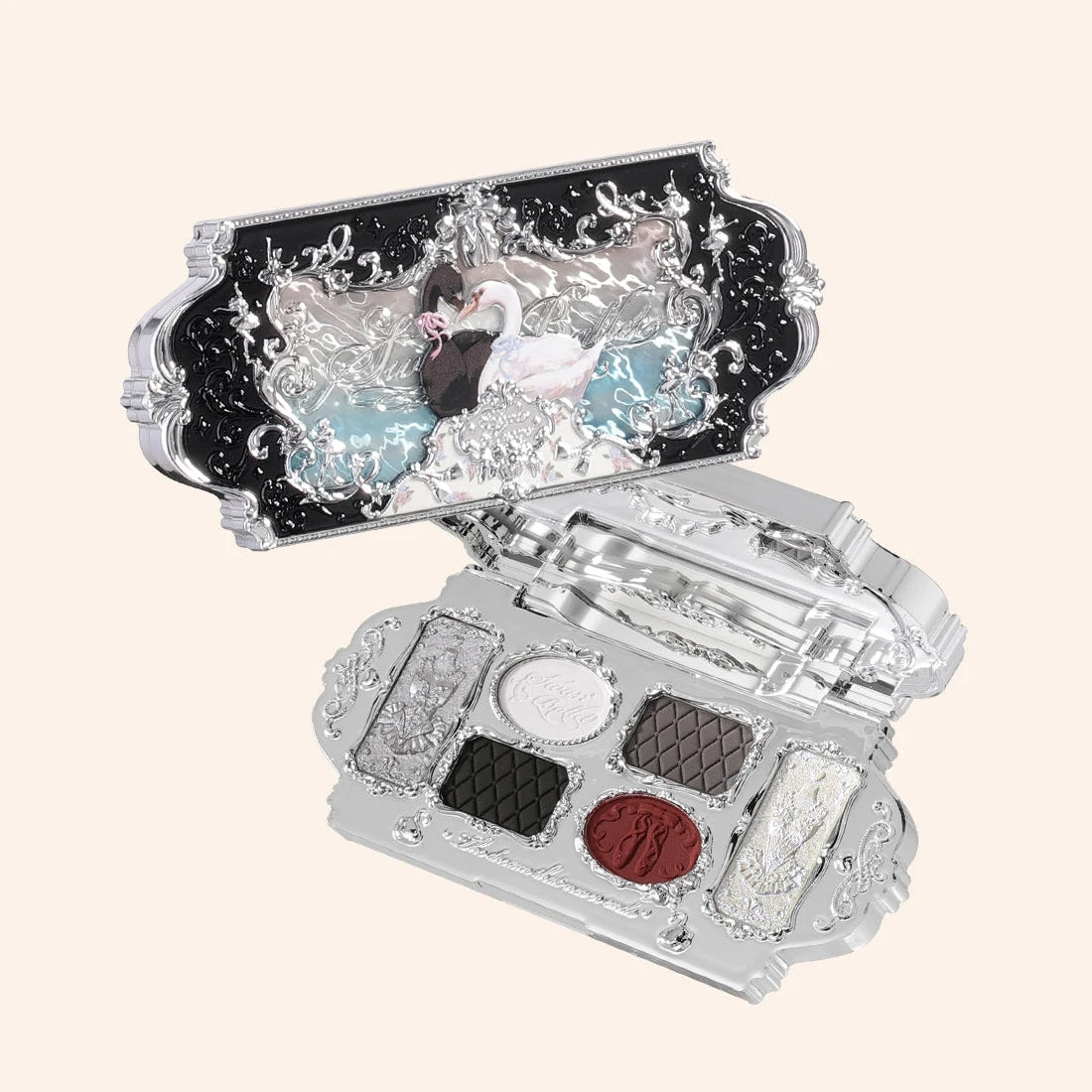 Flower Knows Swan Ballet 6 Color Eyeshadow Palette Matte Shimmer Pearl Glitter Waterproof Highly Pigmented Long Lasting Makeup