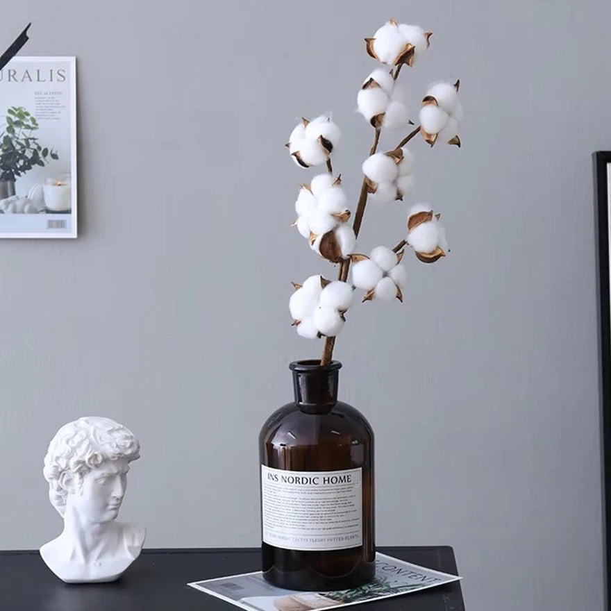 Naturally cotton Artificial Plants Floral Branch Wedding Outdoor Garden Courtyard festival Party Wreaths Vases Home Bonsai Decor