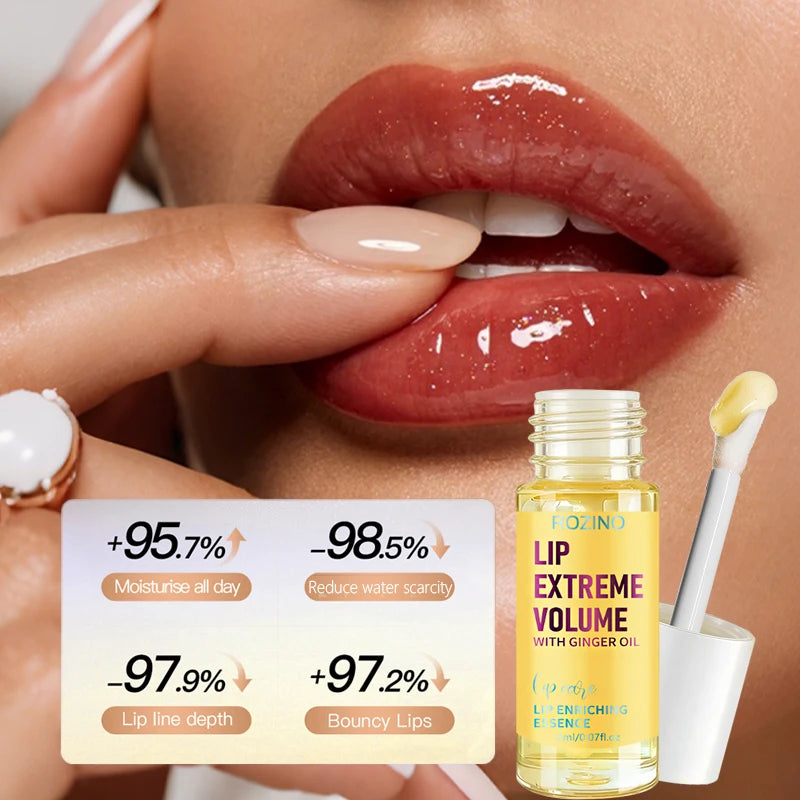Rozino Lip Plumping Oil Can Moisturize and Protect the Lips, with a Hydrating Texture That Can Be Used Alone to Care for the Lips or Layered over Lipstick to Enhance the Translucent Finish. the Texture Is Lightweight, Long-La