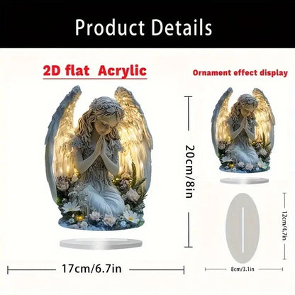Radiant Praying Angel Statue - A Calming And Warm Desktop Decoration, The Perfect Gift For Your Home, Office Or Cafe Decor