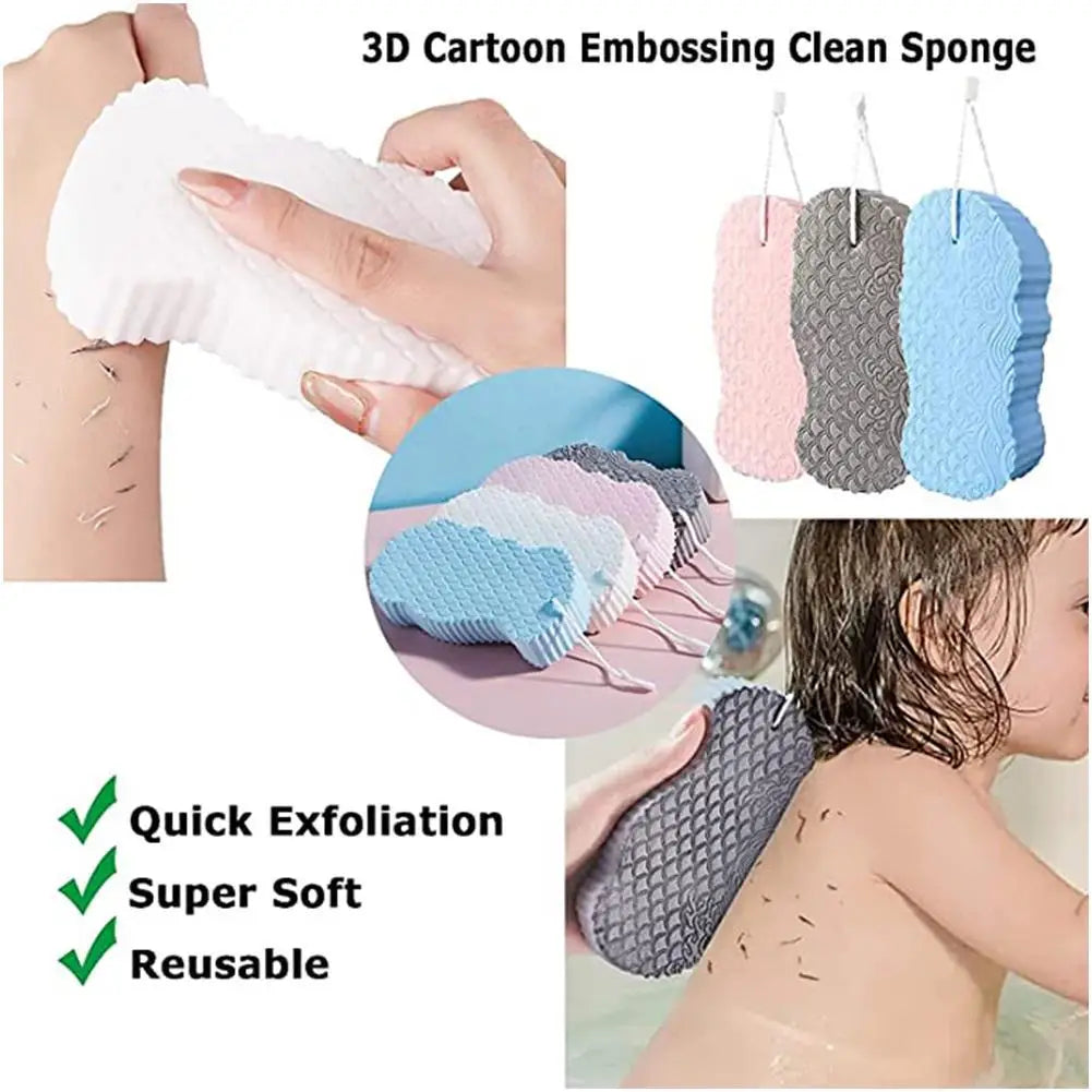 Soft Bath Sponge Body Scrub Bast Wisp Massage Brush Body Washcloth Skin Scrubber Relax Exfoliating Skincare Shower Accessories