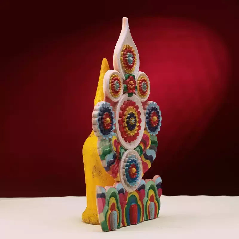 Three Roots (Guru,Deity &amp; Dakini) Torma Eight Auspicious Offerings  Tibetan Buddhist Altar Wooden Home Shrine Ritual Decor