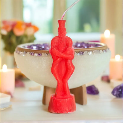 1PCS Ritual Buddha Candle Esoteric Candles Couple Lover Wish Pray Candles Red Color Male Female for Religious