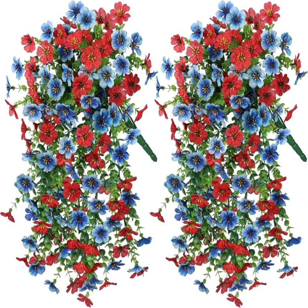 Artificial Flowers Rattan Morning Glories Vines Outdoor Wedding Wreath Bridal Arch Home Room Yard Festival Decor DiyGarden Party