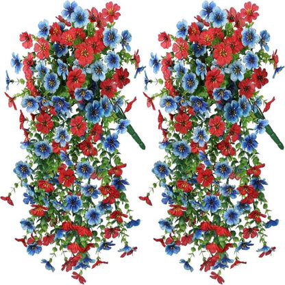 Artificial Flowers Rattan Morning Glories Vines Outdoor Wedding Wreath Bridal Arch Home Room Yard Festival Decor DiyGarden Party
