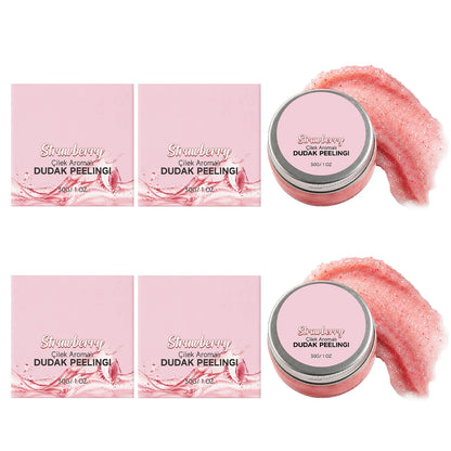 Moisturizing Strawberry Lip Scrub Nourishing Removing Dead Skin Soften Lip Skin Brightening Gentle Exfoliating Sugar Lip Scrub