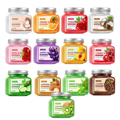 350g Body Scrub, Cleanses the Body, Exfoliates, Moisturizes, and Smoothes the Skin, Suitable for Facial and Body Care, Low Sensitivity, Physical Exfoliation, Can Be Used on Legs, Knees, Feet, Arms, Hands, and the Entire Body