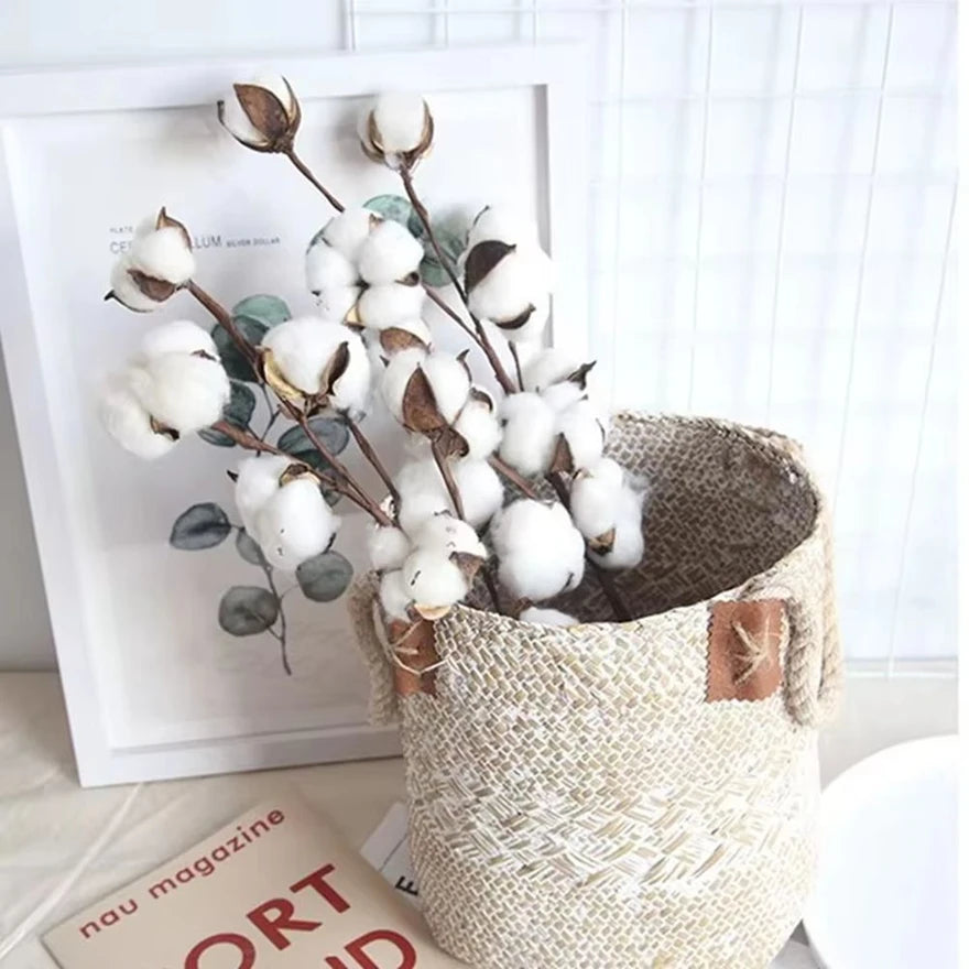 Naturally cotton Artificial Plants Floral Branch Wedding Outdoor Garden Courtyard festival Party Wreaths Vases Home Bonsai Decor