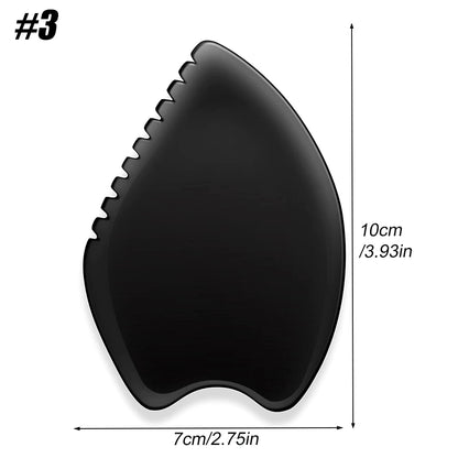 Gua Sha Facial Body Massage Tools,Unique 9-Edge Gua Sha Bian Stone,GuaSha Stone with Ridges,Gentle Gua Sha Scraping Massage Tool