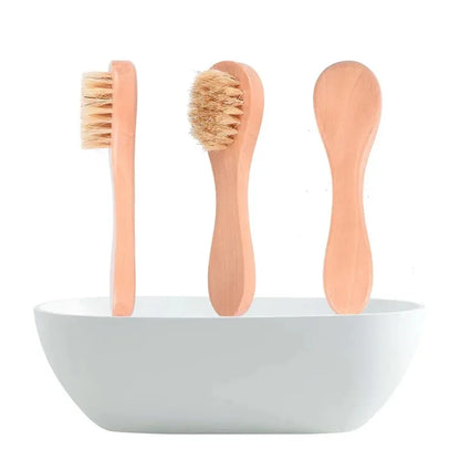 1/3/5Pcs Cleansing Face Brush Wooden Animal Hair Facial Deep Cleansing Massage Care Tool Face Washing Product Skin Care Brush