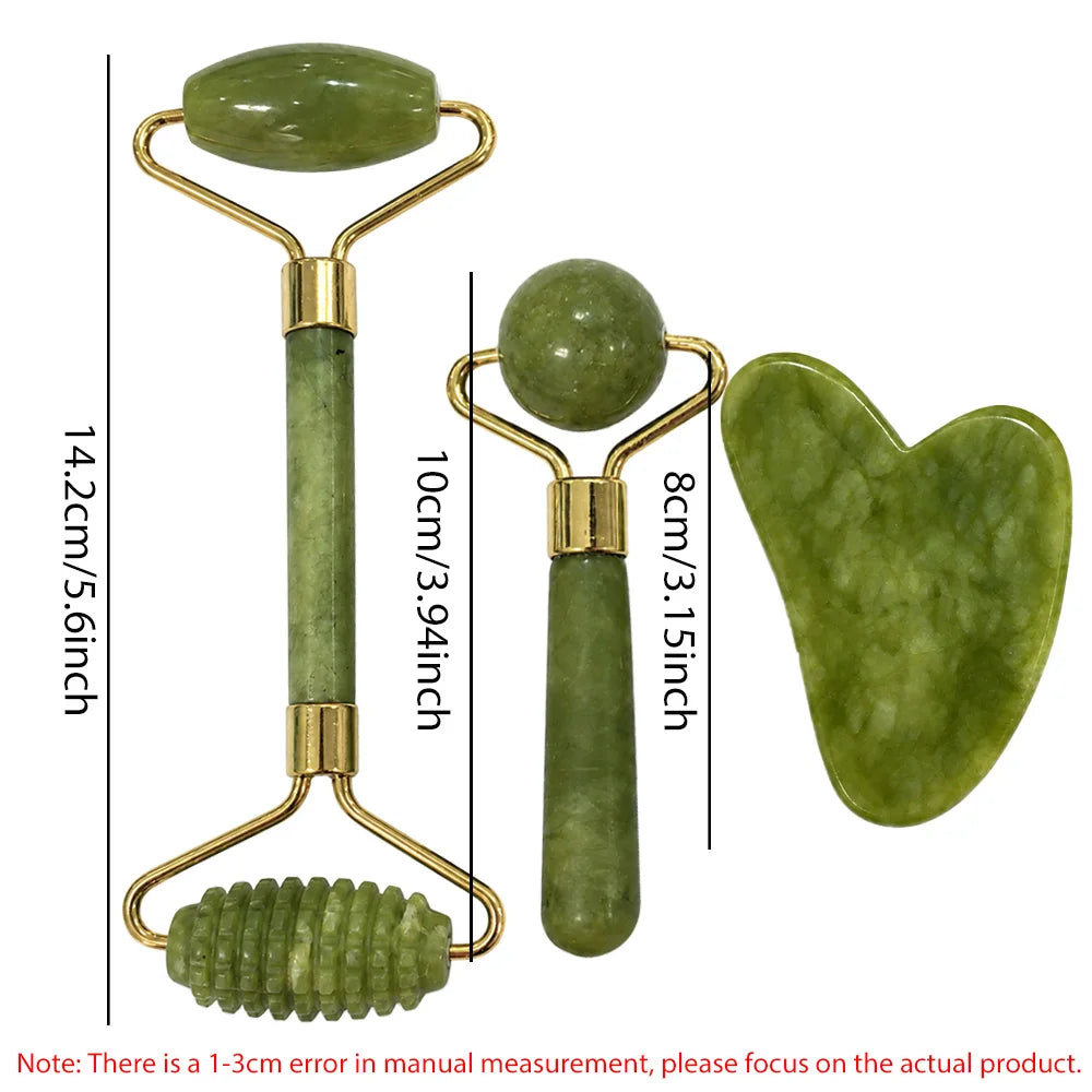 Gua Sha Jade Stone Set Gua Sha Facial Tool Face Massager Guasha Tools For Face Sculpting Jawline Shaper Skin Care SPA Beauty