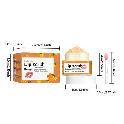 Lip Scrub Fruit Strawberry Orange Honey Brightening Lip Color Exfoliating Deep Cleaning Dead Skin Lipstick Moisturizing Lip Care