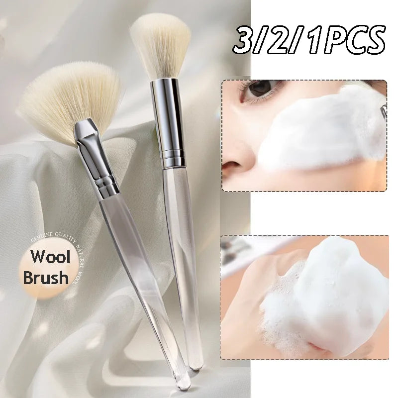Facial Cleanser Brush Soft Face Massage Fan Wash Brush Pore Cleanning Exfoliating Beauty Face Mask Brush Portable Skin Care Tool