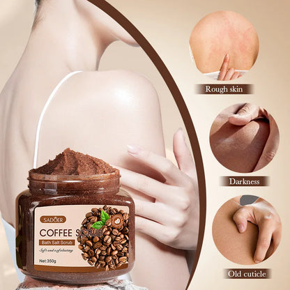 350g Body Scrub, Cleanses the Body, Exfoliates, Moisturizes, and Smoothes the Skin, Suitable for Facial and Body Care, Low Sensitivity, Physical Exfoliation, Can Be Used on Legs, Knees, Feet, Arms, Hands, and the Entire Body