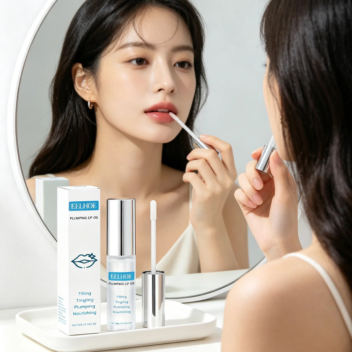 EELHOE Lip Oil Plumping Lip Gloss for Lips Long Lasting Moisturizing Skin Non Sticky Gently Nourishing Dry Lip Relief Oil 4ml