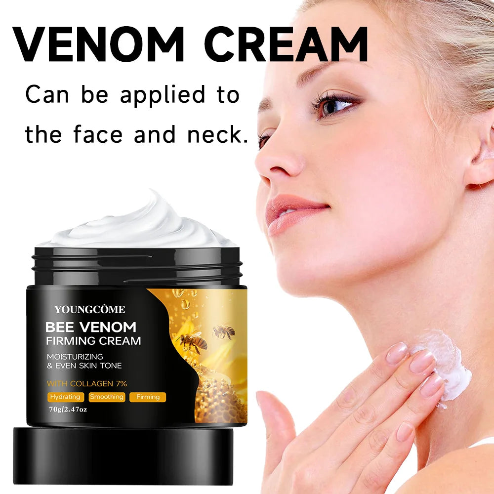 Premium Bee Venom Cream Face Neck Collagen Boost Skin Firming Lifting Natural Hydrating Moisturizer Non Greasy Gentle Care Impro