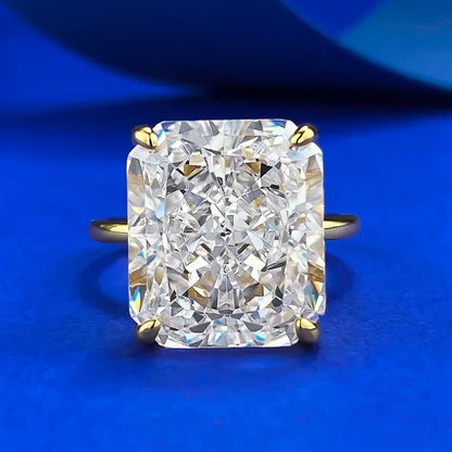 Radiant Cut 8ct Lab Diamond Ring 100% Real 925 Sterling Silver Engagement Wedding Band Rings for Women Promise Jewelry Gift