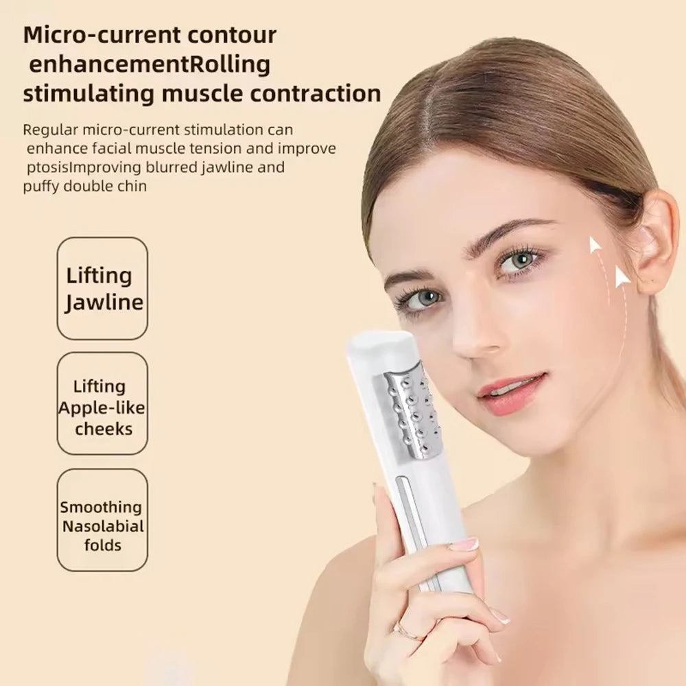New Arrival 3D Electric 360 Rotation Roller Face Lifting Machine Heating Roller EMS Facial Vibrator Body Massager Skin Care Tool