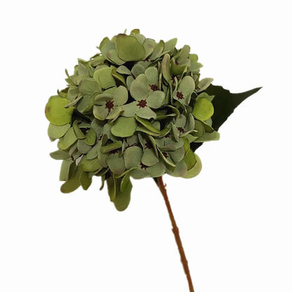 One Artificial Retro Color Hydragea flower Branch Silk Oil Paiting Hydrangea Plant