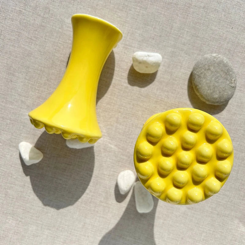 Yellow Ceramic Gua Sha For Face Body Massage Tool Body Guasha Board For Relief Massage Face Lift Gua Sha Massager.~