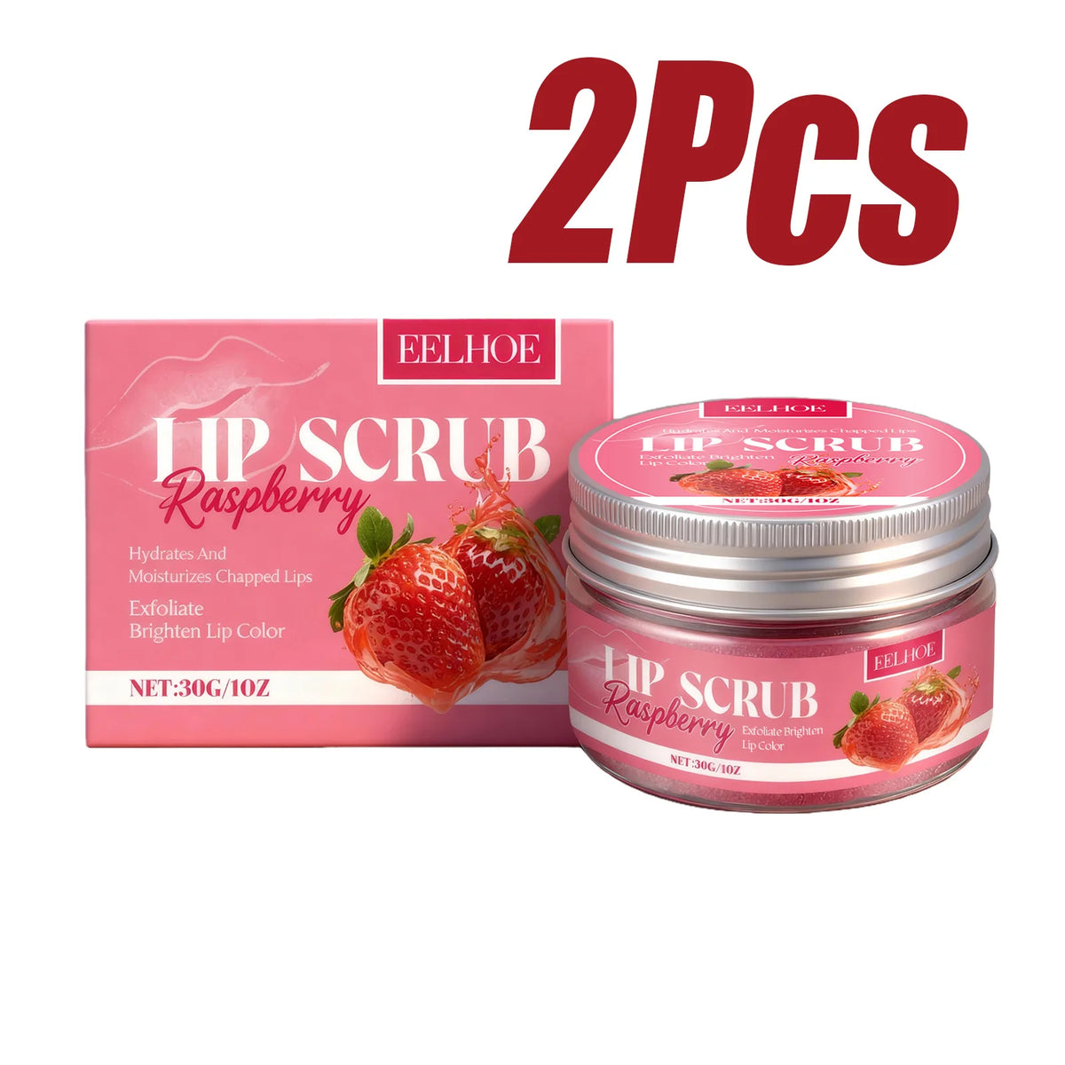 Strawberry Lip Scrub Exfoliating Preventing Drying Cracking Remove Dead Skin Improve Dullness Moisturizing Brightening Lip Care