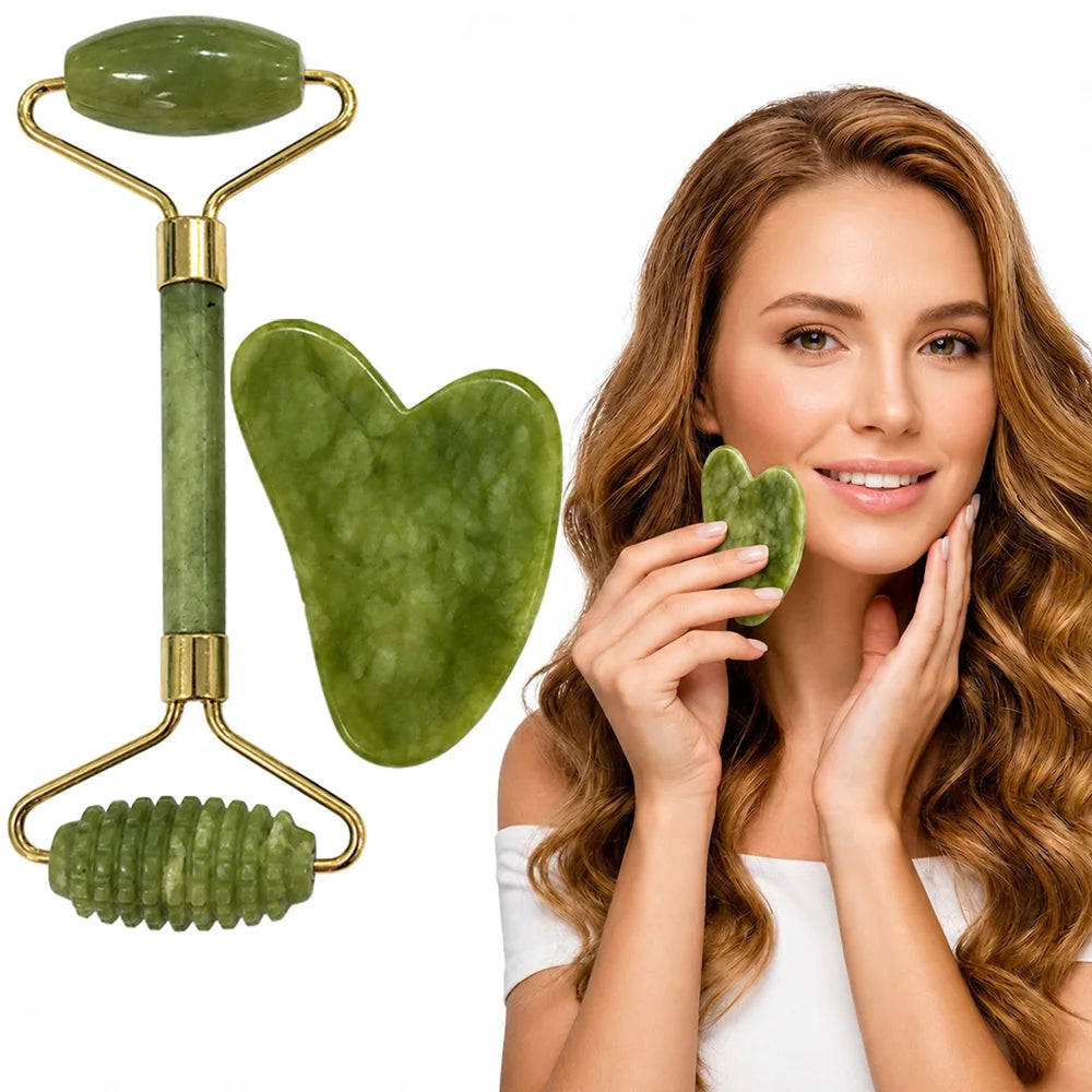 Gua Sha Jade Stone Set Gua Sha Facial Tool Face Massager Guasha Tools For Face Sculpting Jawline Shaper Skin Care SPA Beauty