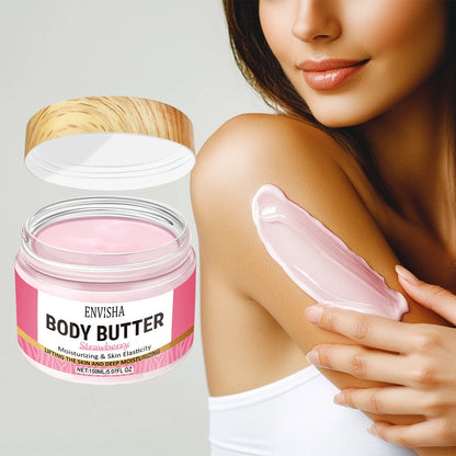 Skin Care Strawberry Face Body Butter Lotion Cream Whitening Deeply Moisturizing Brightening Remove Melanin Elasticity Lifting