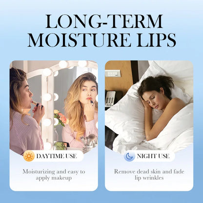 SADOER Strawberry Peach Lip Scrub Exfoliating Dead Skin Removal Dark Lip Fading &amp; Moisturizing Hydrating Lip Balm Oil