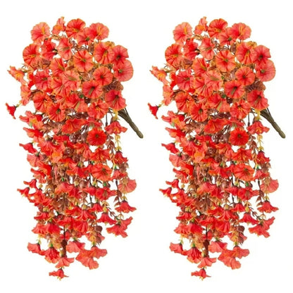 Artificial Flowers Rattan Morning Glories Vines Outdoor Wedding Wreath Bridal Arch Home Room Yard Festival Decor DiyGarden Party