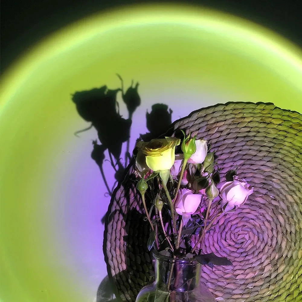 RGB Sunset Lamp,Photography Ambient Light,Night,Dimmable LED Mood Lighting,Color Changing Decorative Bulb,Living Room Bedroom