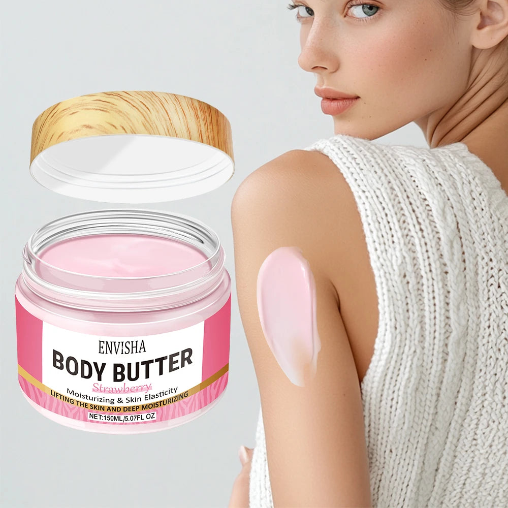 Skin Care Strawberry Face Body Butter Lotion Cream Whitening Deeply Moisturizing Brightening Remove Melanin Elasticity Lifting