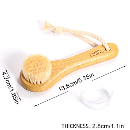 1Pc Beauty Skin Care Brush Face Cleansing Brush Soft Natural Bamboo Hair Facial Cleansing Massage Portable Wash Deep Clean Face